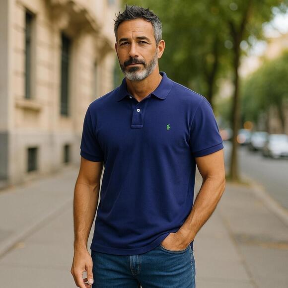 Ralph Lauren Polo Shirt Men's Size 2XL Blue Short Sleeve Cotton USA Made - Picture 2 of 9